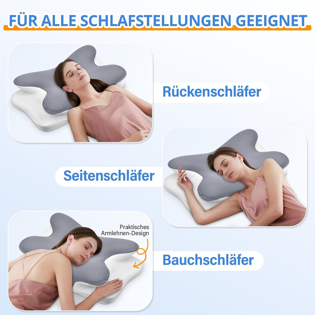 Ehomfory Nackenkissen Kopfkissen Nackenstützkissen Memory Foam Kissen, Ergonomisches Seitenschläferk