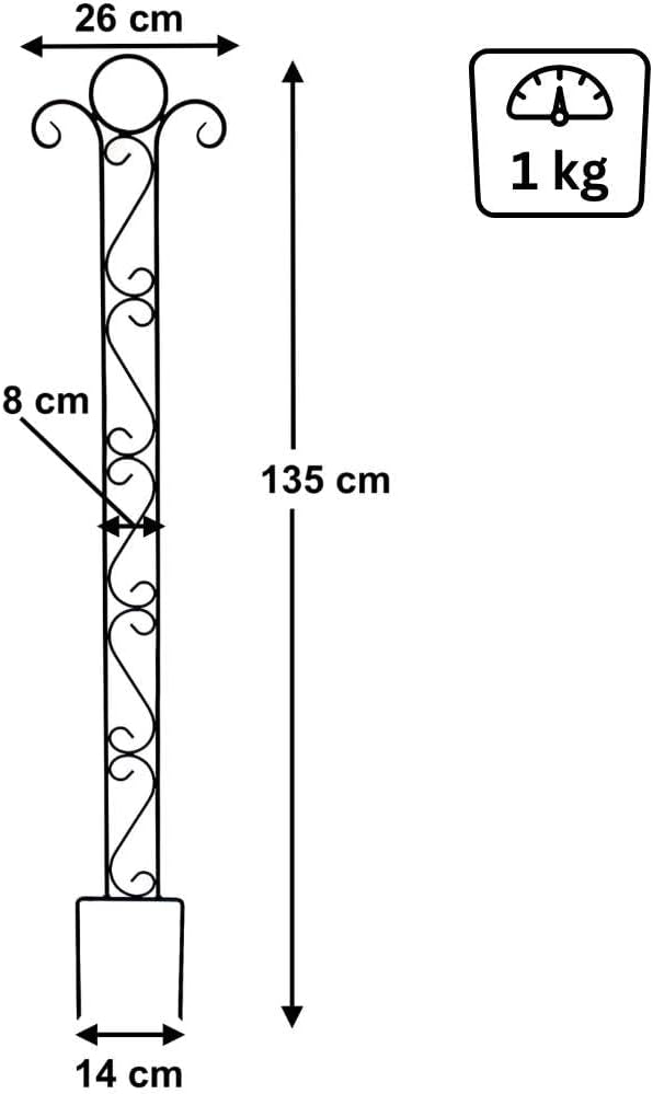 Rankhilfe Classic Rankgitter aus Metall 135 cm Kletterhilfe Bodenstecker Stecker