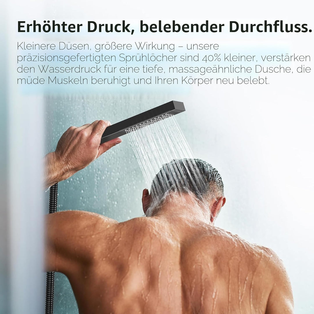 KES Duschset Duschkopf Regendusche Handbrause mit Duschkopfhalterung Duschschlauch Ventilkörper Dusc