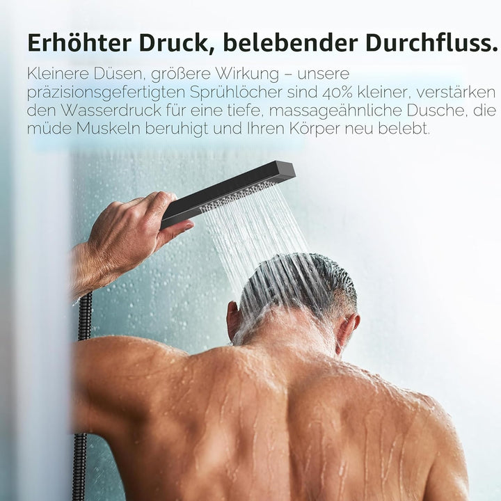 KES Duschset Duschkopf Regendusche Handbrause mit Duschkopfhalterung Duschschlauch Ventilkörper Dusc