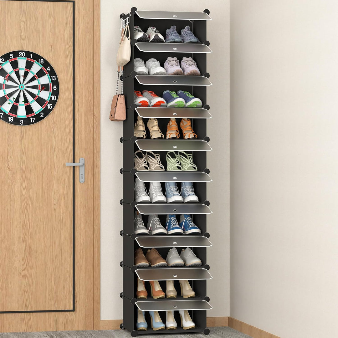 HOMIDEC Schuhregal mit 10 Ebenen, Schuhschrank Schmal Schuhaufbewahrung für Flur Schlafzimmer Eingan