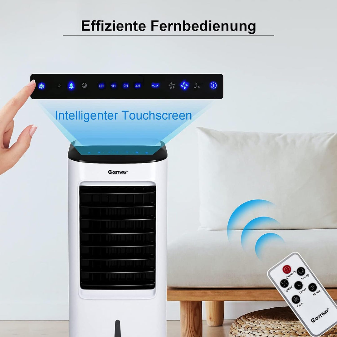COSTWAY mobile Klimaanlage ohne Abluftschlauch inkl. 2 Kühlakkus | 3 in 1 Klimagerät Luftkühler Luft
