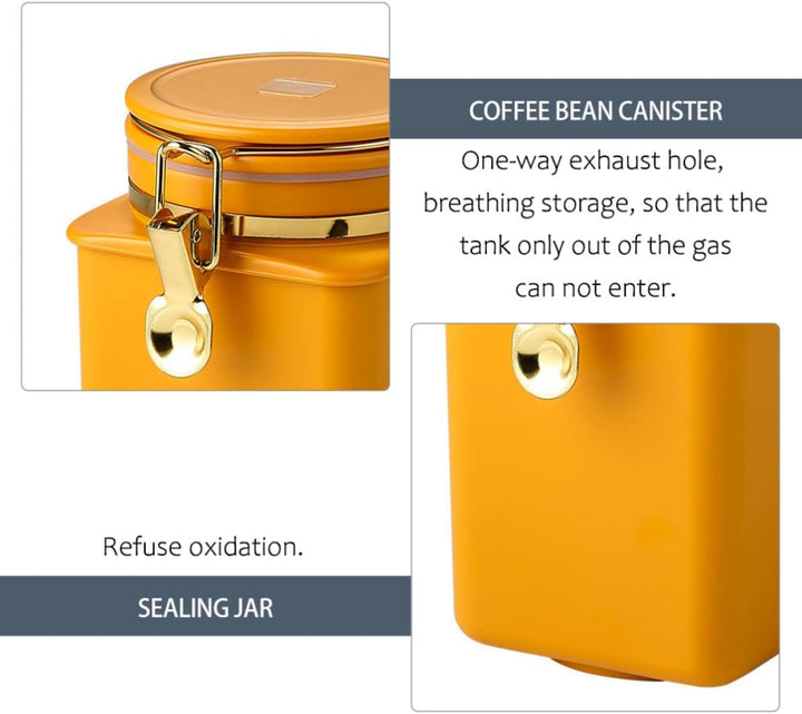 Kaffeebohnenbehälter Orange Metall Silikon Versiegelt mit Ventil für