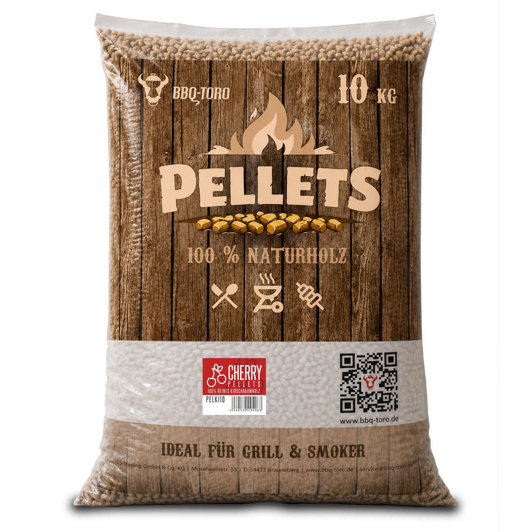 BBQ-Toro Grillpellets Kirsch aus 100% Kirschenholz | 10 kg | Kirschpellets für Grill, Smoker, Pellet