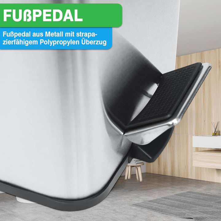 YourCasa® Mülleimer Bad [5L] - Elegantes Design - Badezimmer Mülleimer Klein - Kosmetikeimer - Bad M