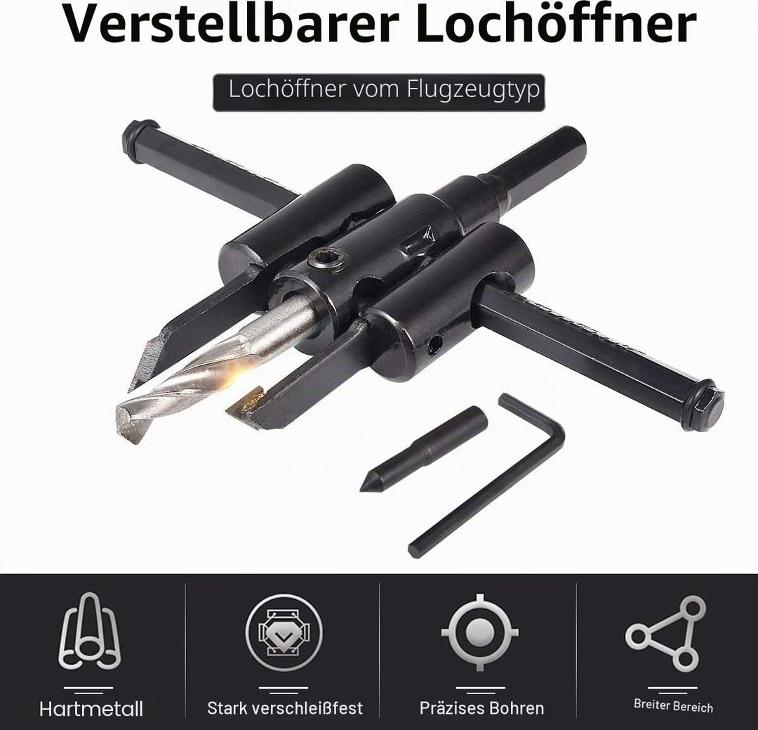 kreisschneider Verstellbar [Durchmesser: 30mm - 120mm], Verstellbar von 1 Zoll bis 5 Zoll Lochsägen