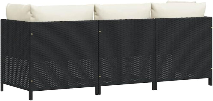 vidaXL Gartensofa 3-Sitzer mit Auflagen Lounge Sofa Couch Sitzgruppe Ecksofa Mittelsofa Sitzgarnitur