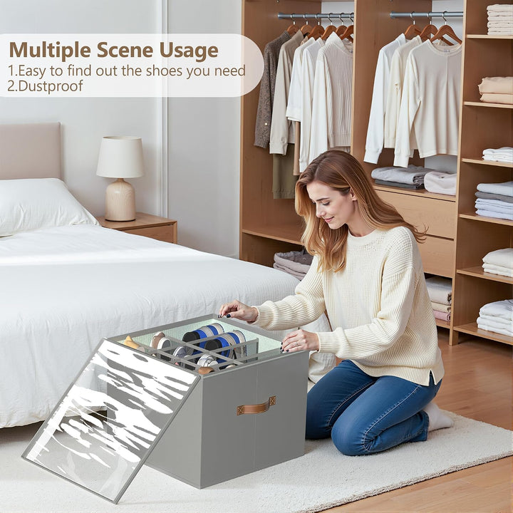 Vincona Schuhorganizer für Closet, Passt 16 Paare, grosse Schuhschrank Schuhbox mit Durchsichtigem D
