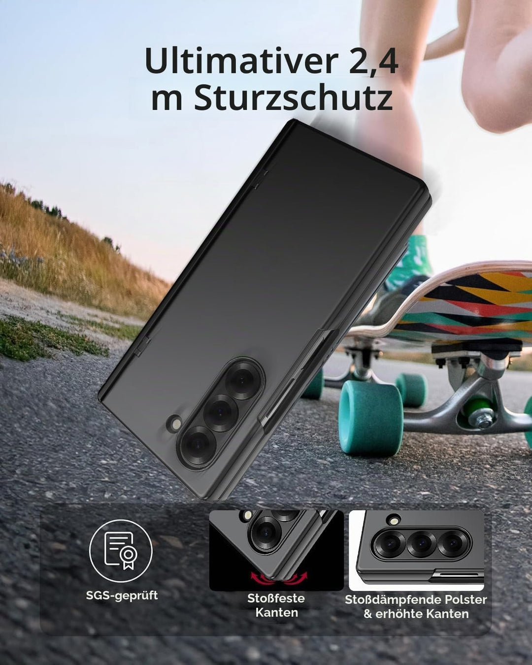 Miimall Magnetisch Hülle Kompatibel mit Samsung Galaxy Z Fold 6 Hülle mit S-Pen &amp;Stifthalter, [Anti-