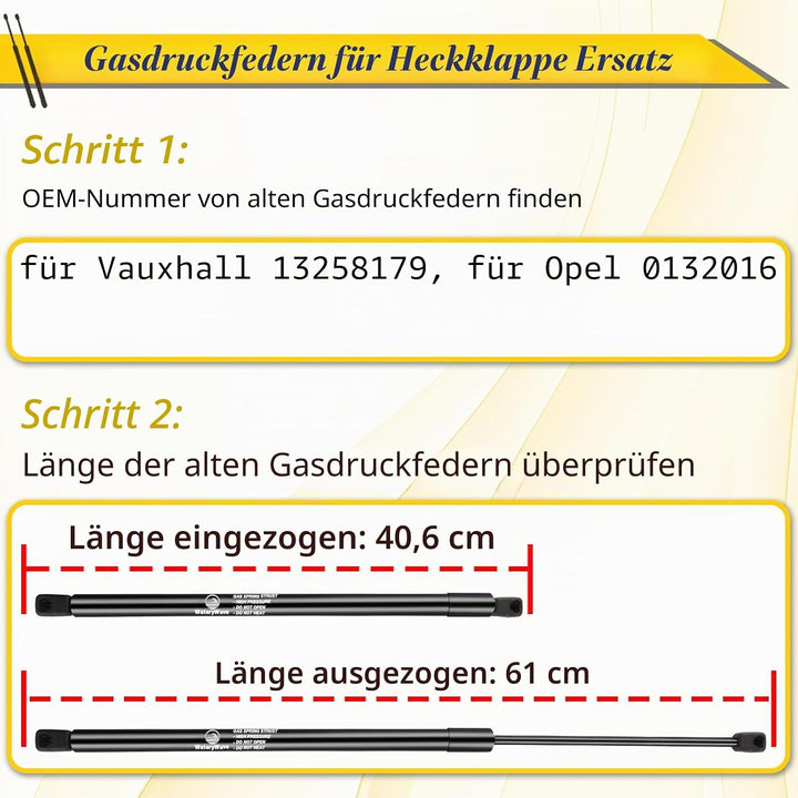 2X Heckklappendämpfer für Vauxhall Astra J 2009-2016 | Gasdruckdämpfer Schwarz Gasdruckfeder Heckkla