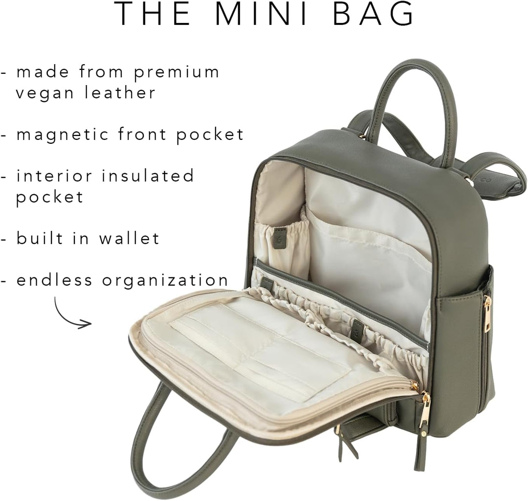 Ayla &amp; Co Mini-Tasche, Übergangs-Minimal-Wickeltasche, veganes Leder, mit erweiterbaren Taschen, int