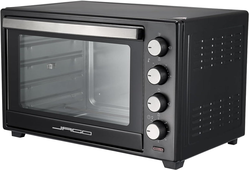 Jago® Minibackofen mit Umluft - 30/48/60L, 1600/2000W, 100 bis 230°C, Timer (0-60 Min), mit Drahtgit