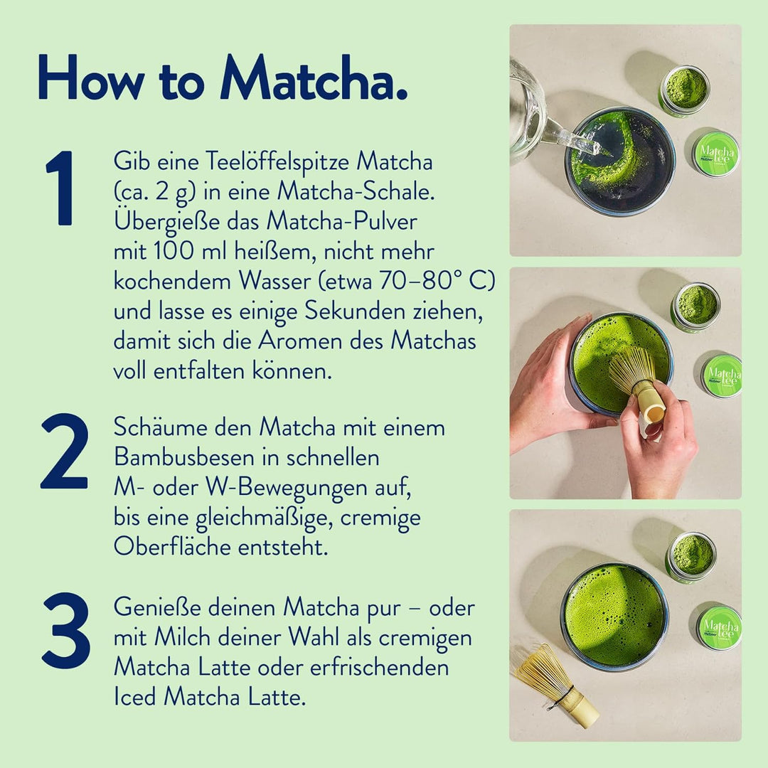 Messmer Matcha Tee Starter Set, 30g Dose Bio Matcha in Ceremonial-Qualität aus Japan, mit Matcha-Sch