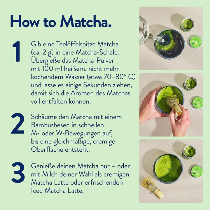 Messmer Matcha Tee Starter Set, 30g Dose Bio Matcha in Ceremonial-Qualität aus Japan, mit Matcha-Sch