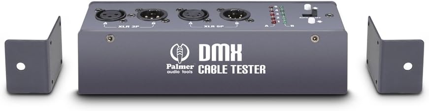 Palmer MCT DMX - Kabeltester für 3-Pol / 5-Pol DMX- und XLR-Kabel, grau Grey 1U, Grey 1U