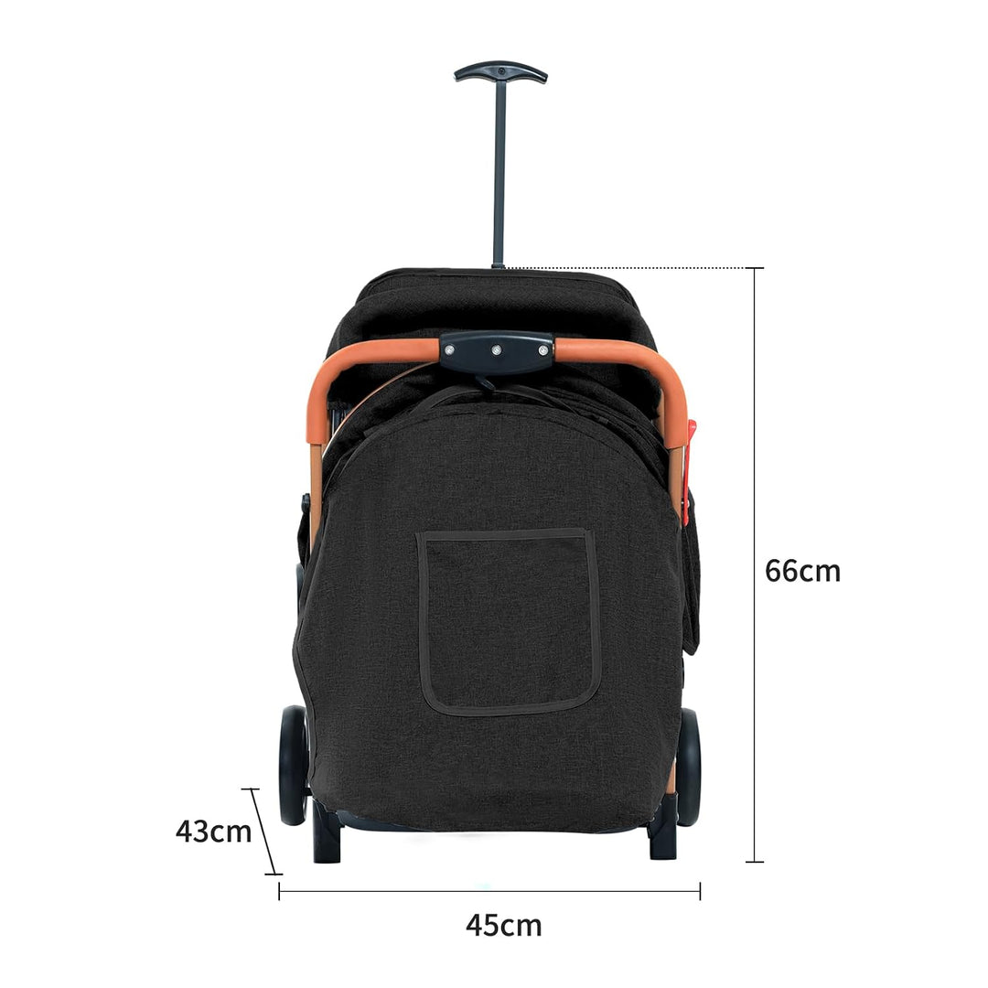 Ultrakompakter Kinderwagen von 0 bis 6 Jahren, Reisekinderwagen mit 5-Punkt-Sicherheitsgurt, Aufbewa