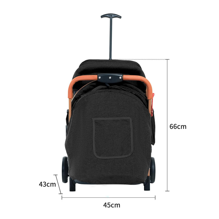 Ultrakompakter Kinderwagen von 0 bis 6 Jahren, Reisekinderwagen mit 5-Punkt-Sicherheitsgurt, Aufbewa