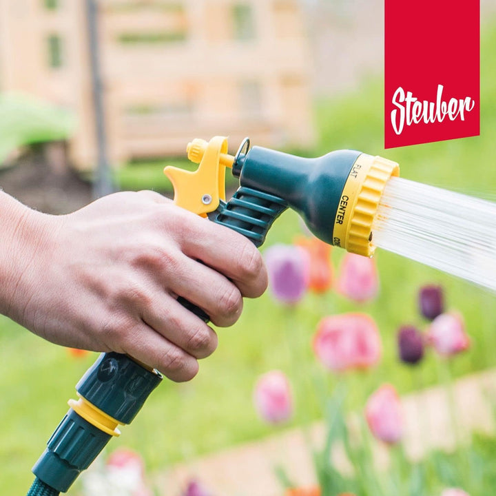 Steuber Flexibler Gartenschlauch Platinum GREEN mit 8 Sprühkopf-Funktionen, 16,5m, TÜV Süd Siegel, m