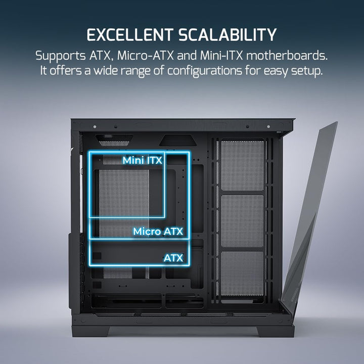GAMEPOWER Warcry Pulse Gaming PC Gehäuse, ATX Mid Tower, Desktop Computer Case mit Tempered Glass, A