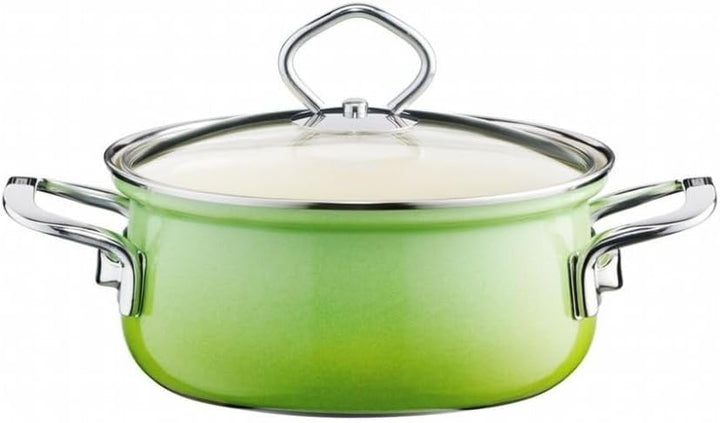 Riess, 0558-036 Geschirr-Set 5-teilig, NOUVELLE, SMARAGD, bestehend aus: Fleischtopf mit Glasdeckel