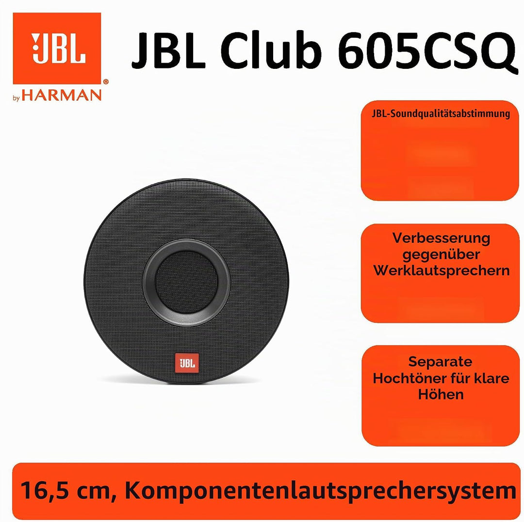 JBL Club 605CSQ 2-Wege KFZ Soundsystem - 285 Watt Komponenten Auto Lautsprecher Boxen Set mit 160mm