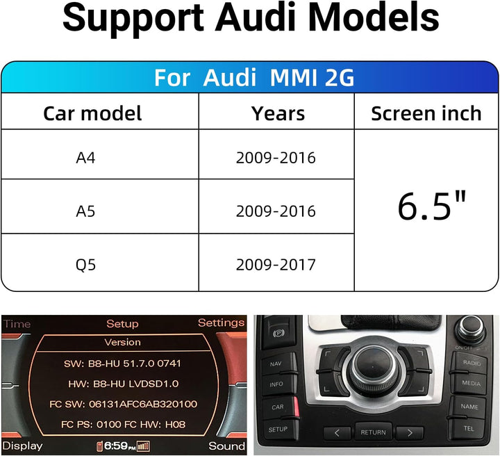 EZoneTronics Wireless CarPlay & Android Auto Retrofit Kit Decoder Box für Audi A4/A5/Q5 2009-2017 mi