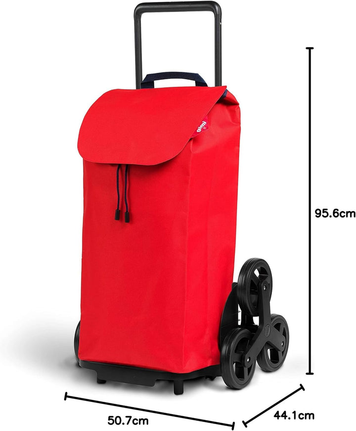 Gimi Einkaufstrolley mit 6 Rädern, wasserdichte Tasche, 100% Polyester, Fassungsvermögen 52 l, 44,1