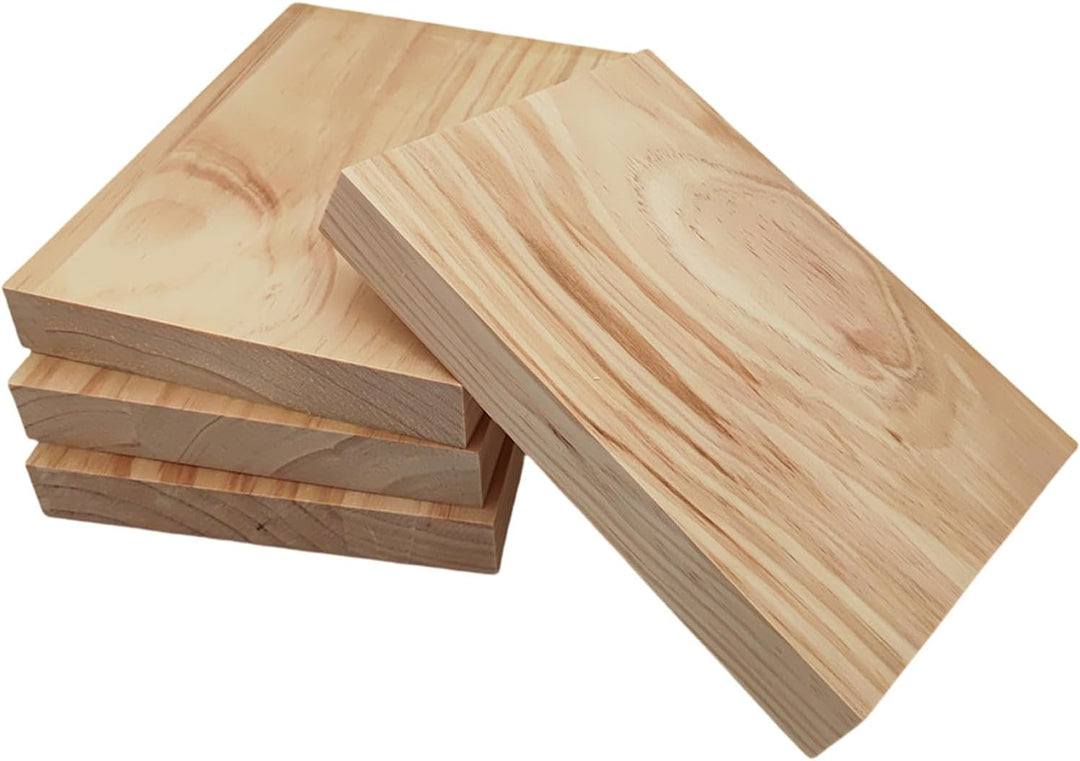 4 Stk. Unfertige Holzblöcke zum Basteln, 20x15x2,5 cm Rechteckige Holzbretter Leere Schnitzblöcke zu