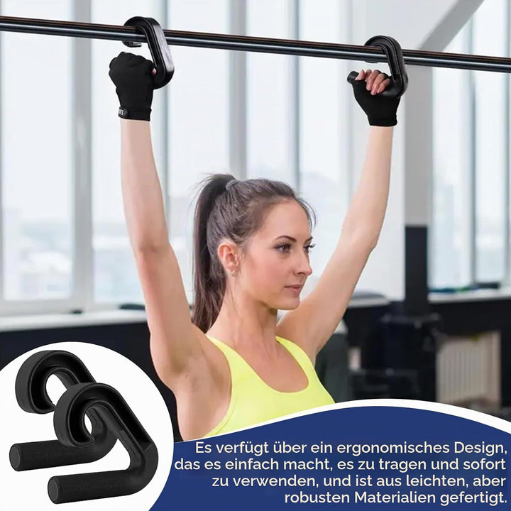 2 Stück Double D Fitness Griffe, 90°-Haken Klimmzug Griffe, Neutral Grip Griffbefestigung, Pull Up G