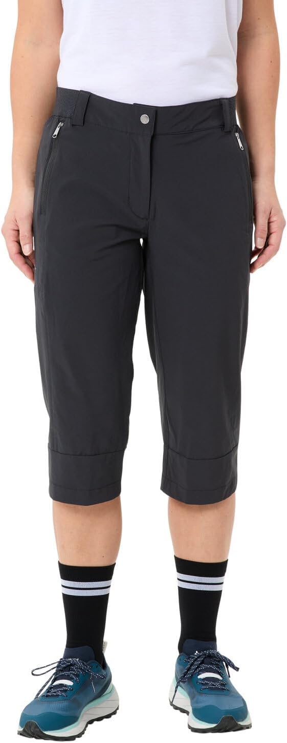 VAUDE Damen Wanderhose WO Farley Stretch Capri III, Dusty 50 Schwarz, 50 Schwarz