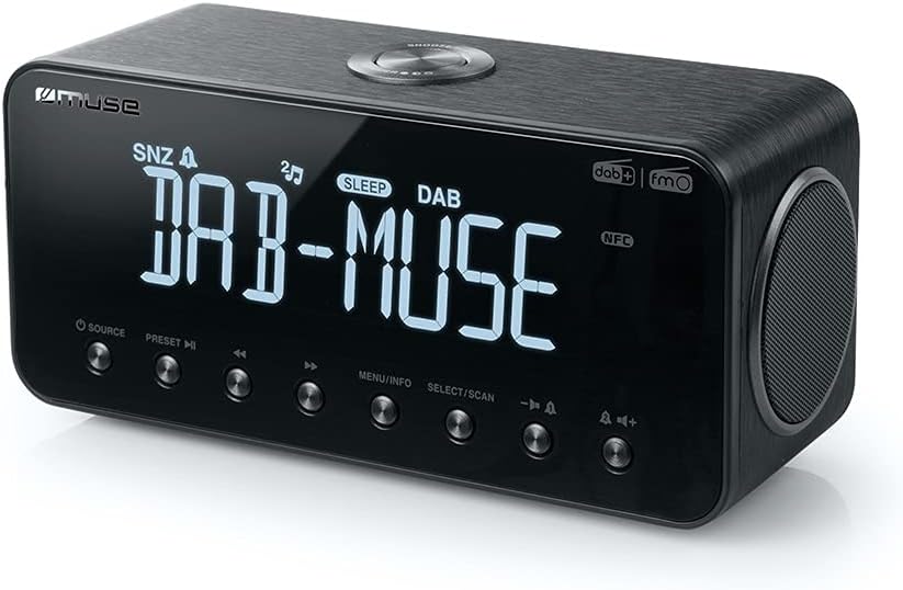 Muse ‎M-196 DBT | Radio-Wecker DAB+/FM PLL | Dual Alarm | Bluetooth | NFC | modernes Design mit Disp