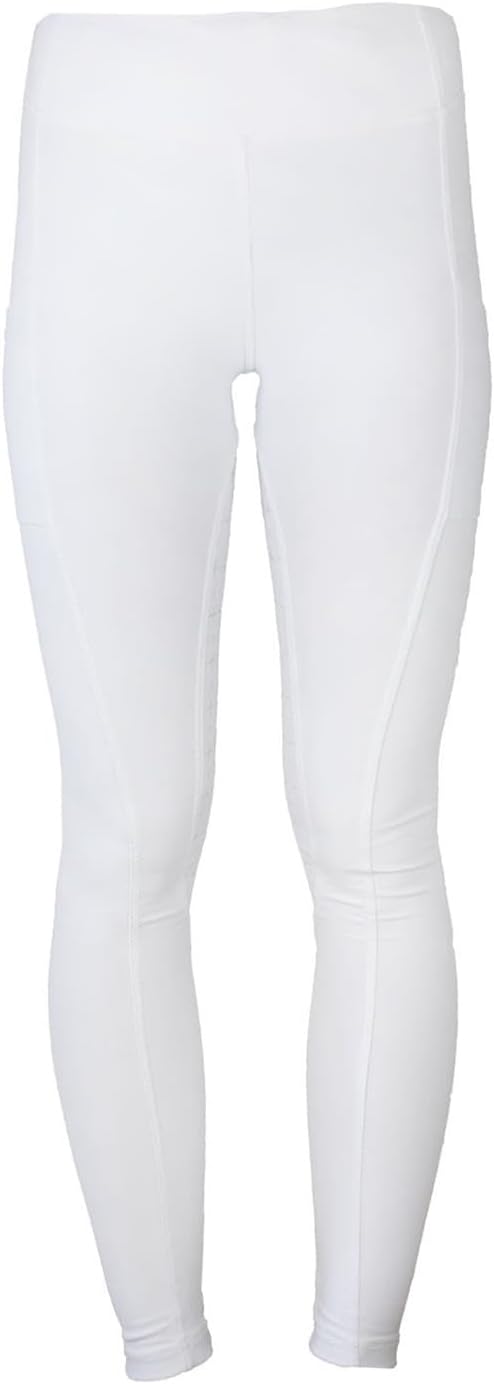 MS-Trachten Winter Reitleggings Kinder Thermoreitleggings Silikonbesatz Reithose Tabea 158-164 Weiss