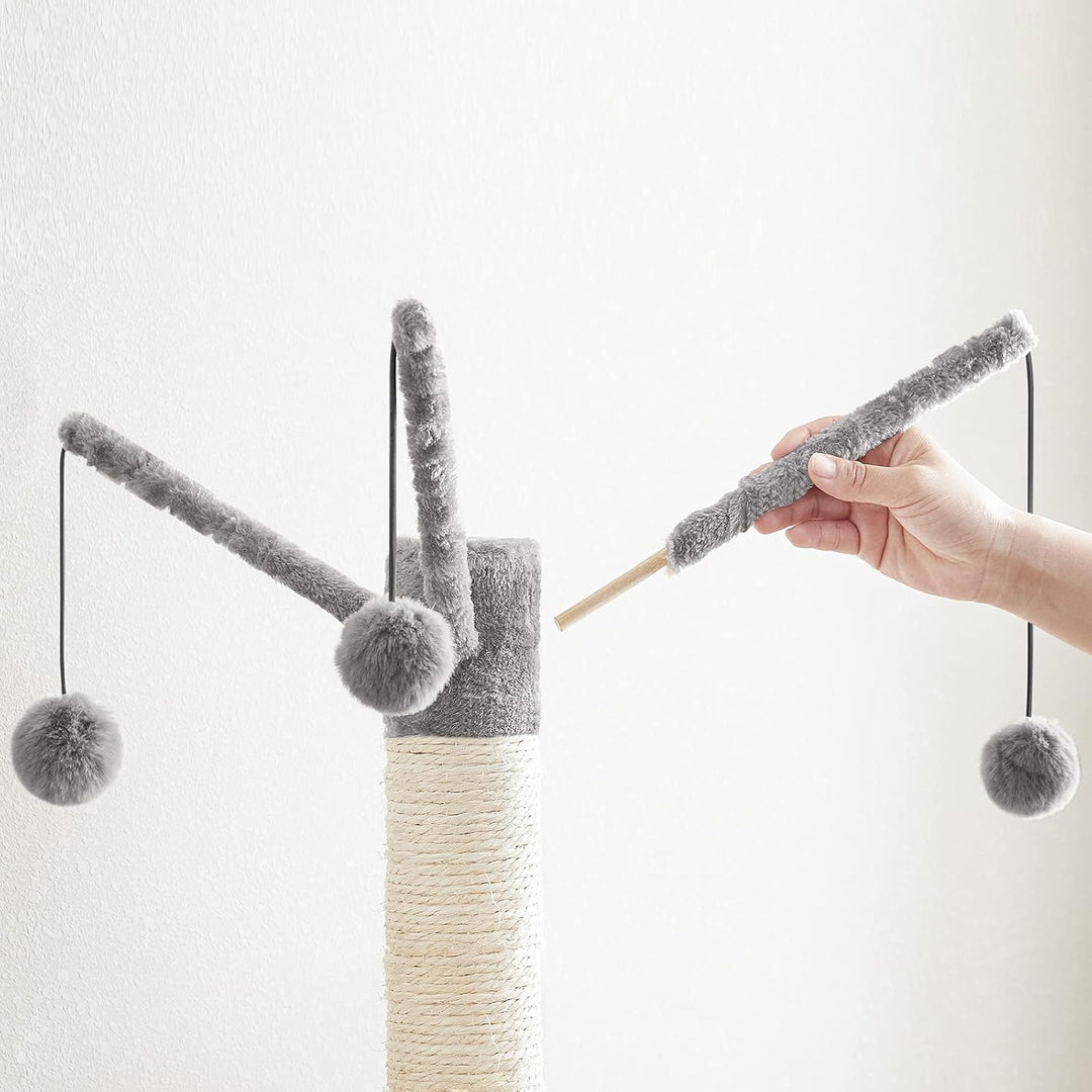 HOOBRO Kratzbaum mit Katzenklo-Schrank, 2-in-1 Katzenbaum, 150 cm, versteckte Katzentoilettenmöbel,