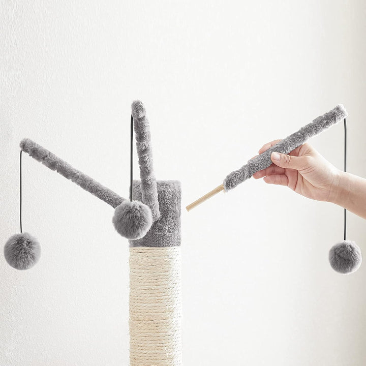 HOOBRO Kratzbaum mit Katzenklo-Schrank, 2-in-1 Katzenbaum, 150 cm, versteckte Katzentoilettenmöbel,