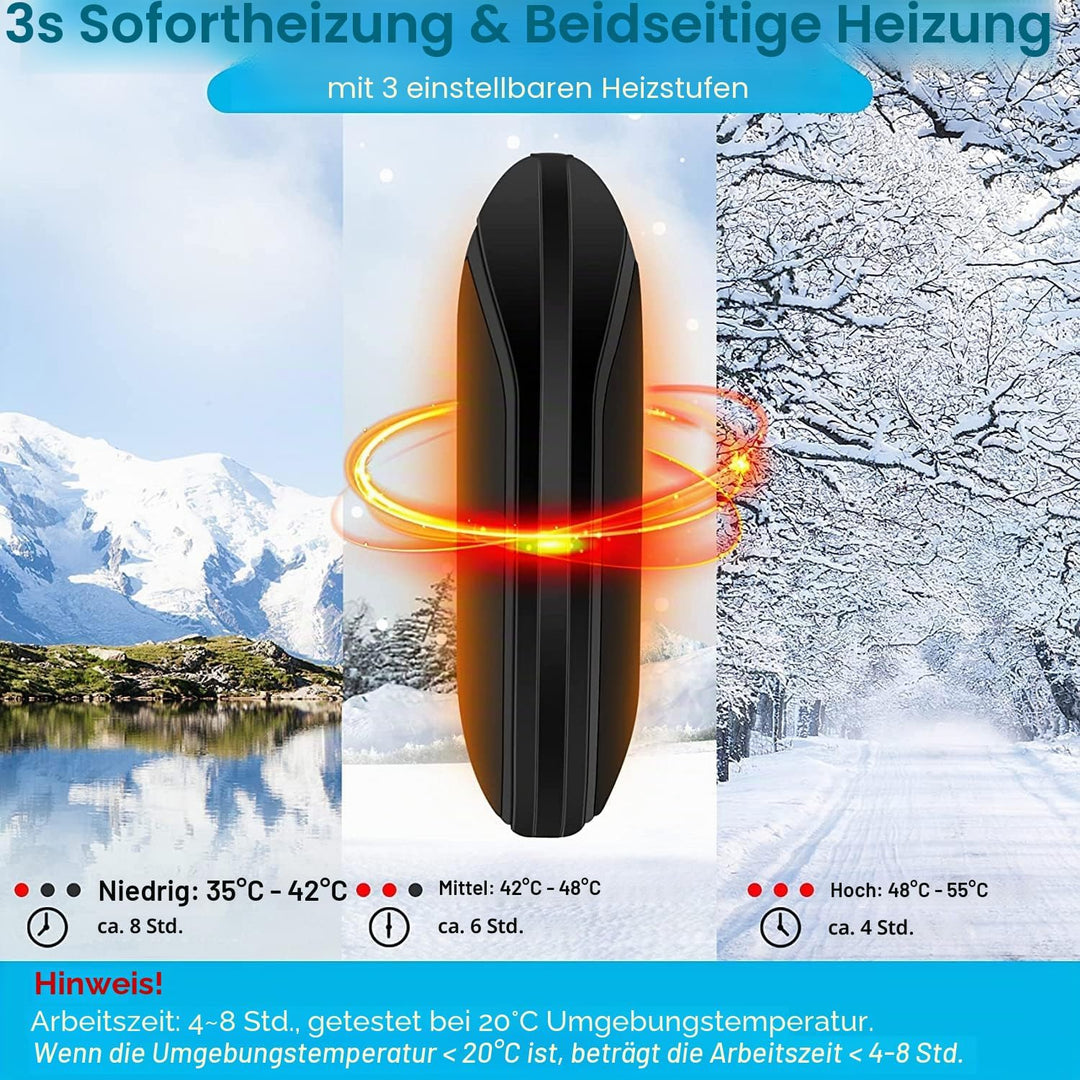 Handwärmer Elektrisch USB Wiederaufladbar Powerbank 5200mAh, Tragbar Taschenwärmer Wiederverwendbar