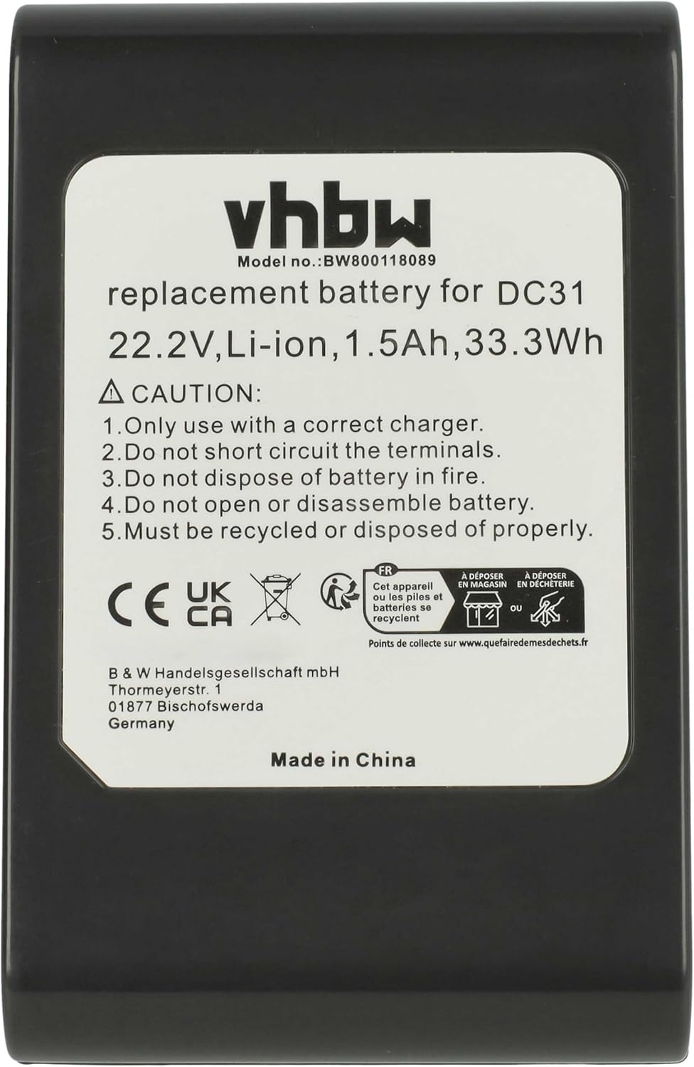 vhbw Akku kompatibel mit Dyson DC45 Animal Pro, DC57, DC56, DC44 Animal, DC45 Staubsauger - Typ A Gr