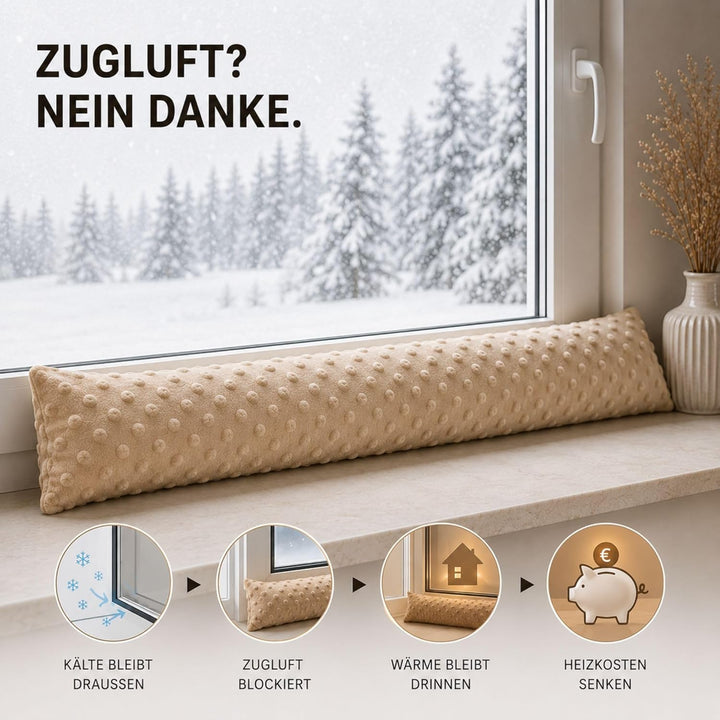 Totsy Baby Zugluftstopper für Türen und Fenster Stopper Türdichtung 150 cm Seitenschläferkissen Umra