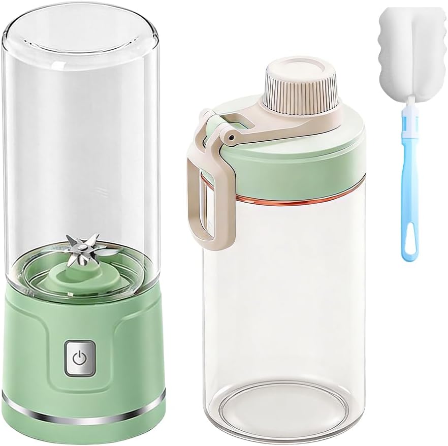 Fresh Juice Mixer Flasche, TGKYK 450ml Tragbarer Mixer Smoothie Maker mit Bürsten, 38 Klingen, USB-L