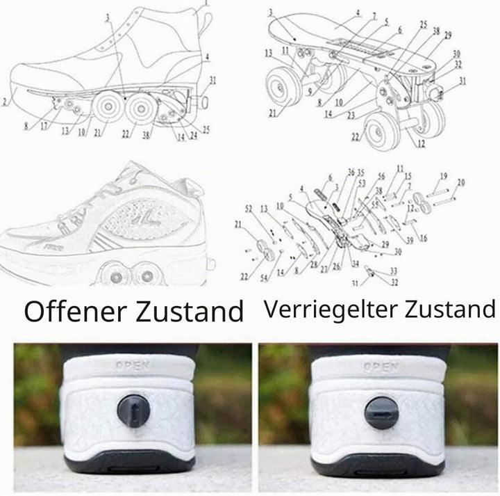 Schuhe mit Rollen, Rollschuhe Skateboard Schuhe Kinderschuhe Mit Rollen Skate Shoes Rollen Schuhe Sp