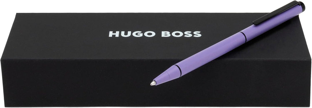Hugo Boss Cloud Kugelschreiber aus Messing in der Farbe Persian Violet Matt, Länge: 14cm, Minenfarbe