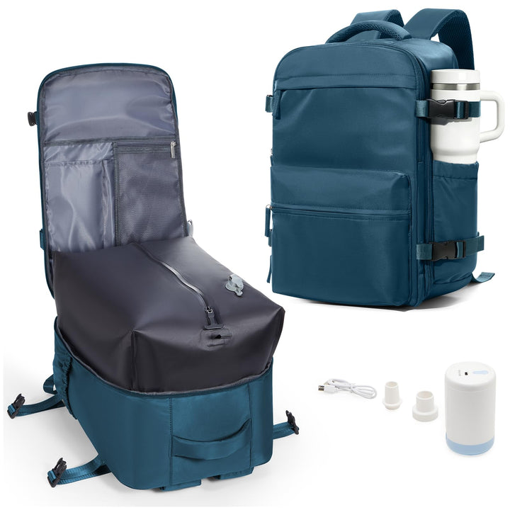 BOXSAM Vakuum Rucksack Handgepäck Airbag mit Pumpe Travel Vacuum Backpack Reisen Tagesrucksack Wasse