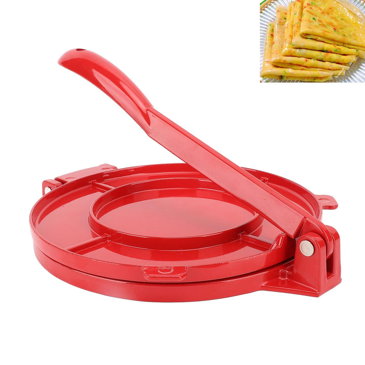 Manuelle Tortilla -Presse 10 Zoll, rote Aluminiumlegierung Mehl Tortilla Press mit gebogenem Griff F