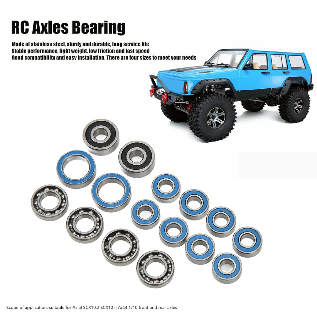 16pcs RC-Achsen-Lager, Tragbares, Reibungsarmes Achsen-Kugellager-Set aus Edelstahl für Axiale SCX10