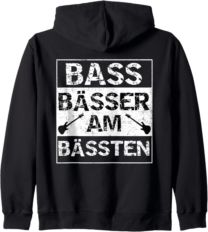 Bass Bässer am Bässten Bassist Bassgitarrist Geschenk Kapuzenjacke