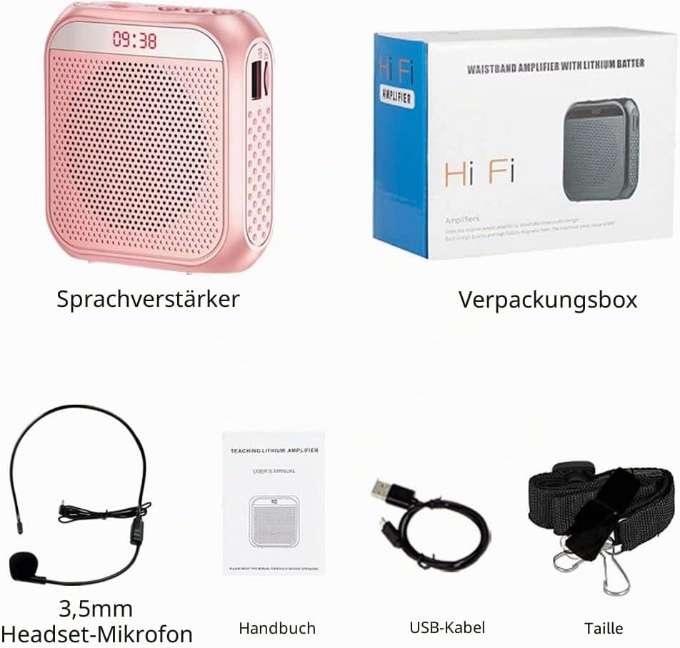 Tragbarer Sprachverstärker für Lehrer, 2200 mAh wiederaufladbarer persönlicher Verstärker Mikrofon P