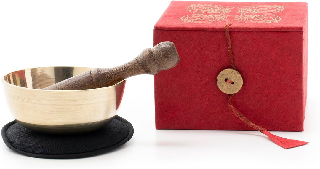 Gegossene Klangschale ca. 150g mit Geschenkbox, rot