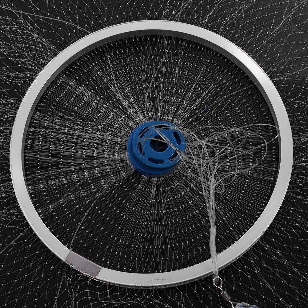 Cocoarm Fischernetz Hand Überwurf Angelnetz aus Nylon Angeln Net Tragbares Erweiterbar Nylon Mesh Ne