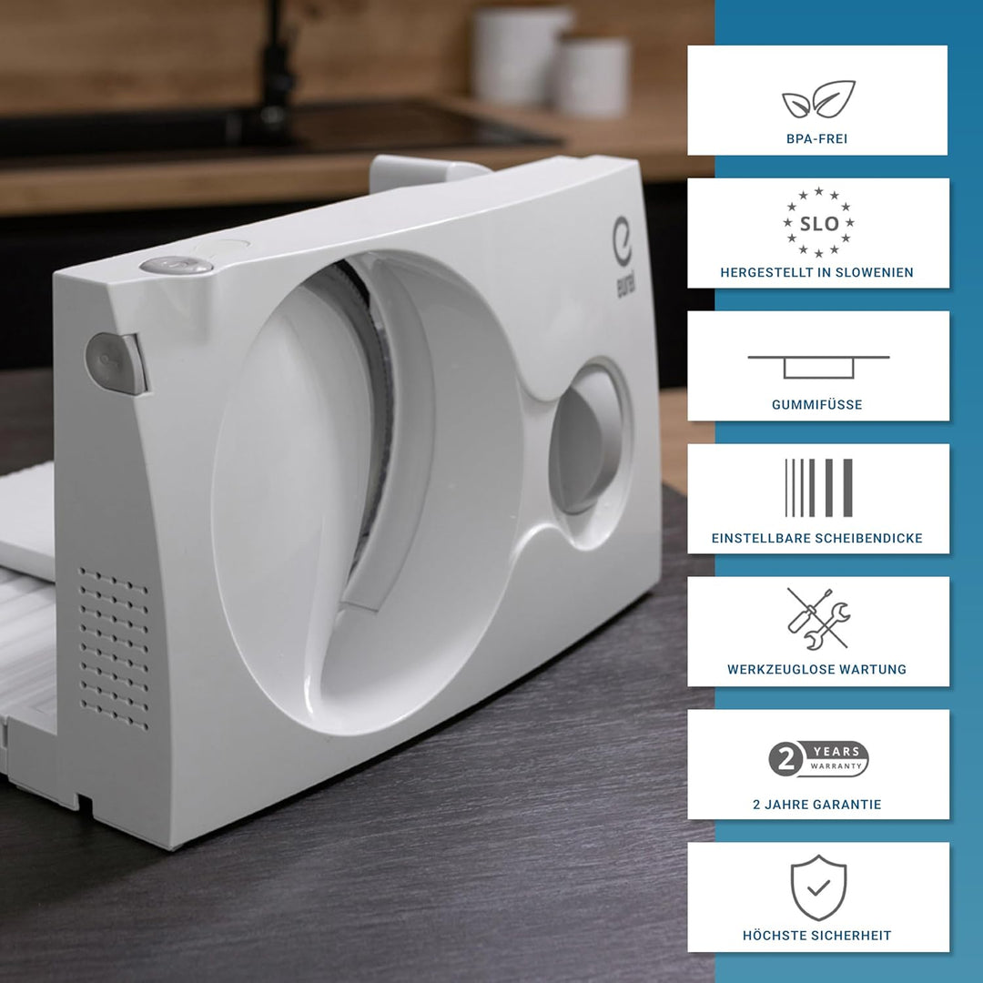 EUREL RS42 Allesschneider | Made in Europa I platzsparend klappbar Elektrischer Schneidemaschine, Br