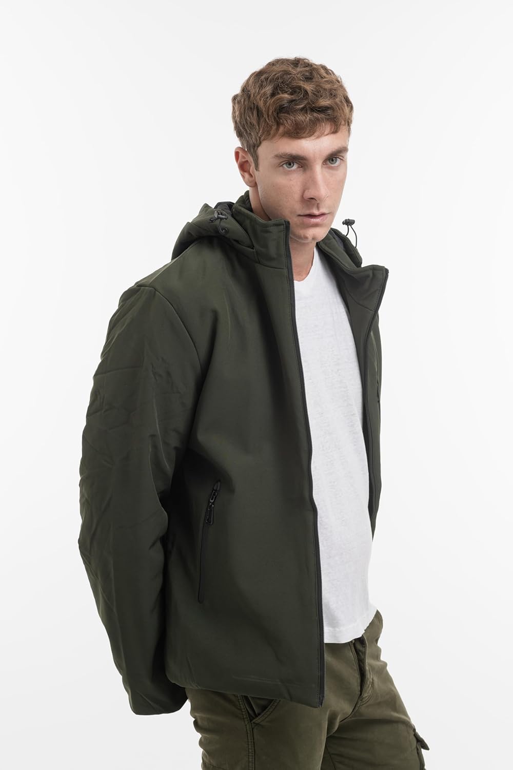 TONY BACKER Herren-Winterjacke, Softshelljacke, wasserdicht, winddicht, mit Kapuze, warme Jacke für