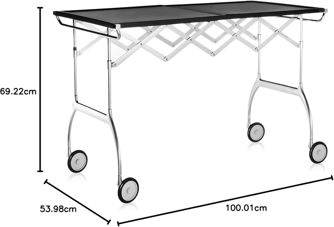 Kartell Battista Küche-Sets, Plastik, schwarz, 54 x 69 x 100 cm Schwarz Verchromtes Struktur, Schwar